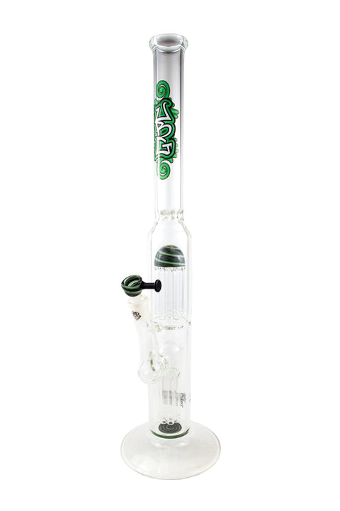 Unbroken Glass | Green Double Tree-Perc Waterpipe