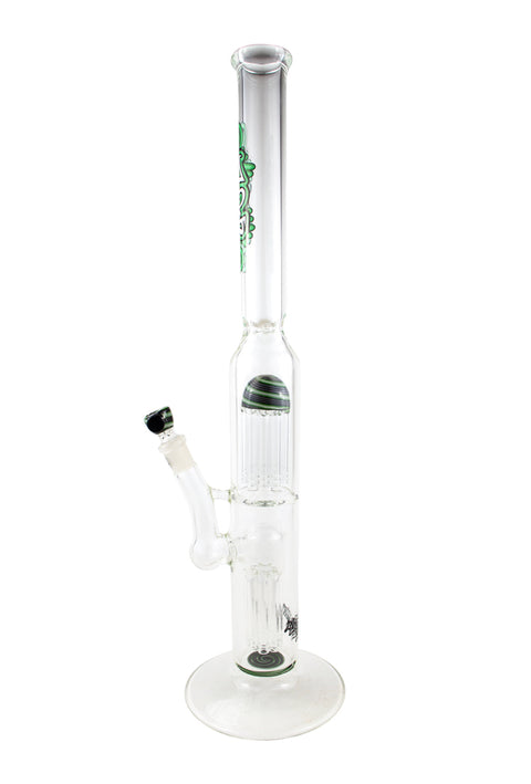 Unbroken Glass | Green Double Tree-Perc Waterpipe