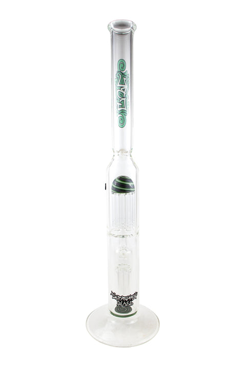 Unbroken Glass | Green Double Tree-Perc Waterpipe