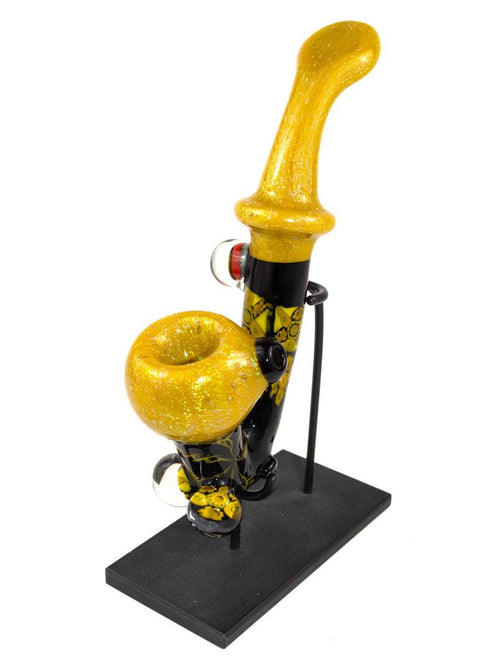 Cap'N Crunk | Black and Gold Sherlock Pipe - Peace Pipe 420