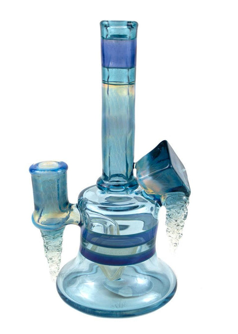 Chaka x Beak Collab | Icy Blue Fumed Rig - Peace Pipe 420