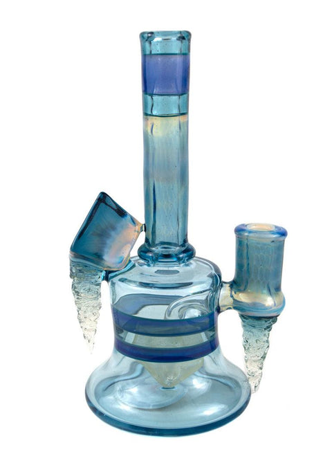 Chaka x Beak Collab | Icy Blue Fumed Rig - Peace Pipe 420