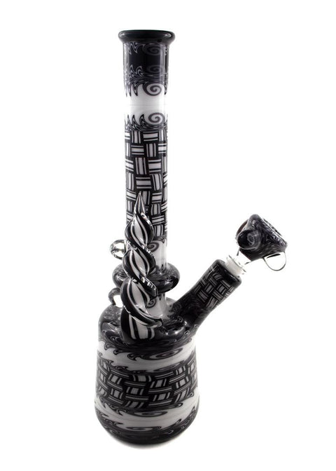 DCS | Black and White Bong and Pipe Set - Peace Pipe 420