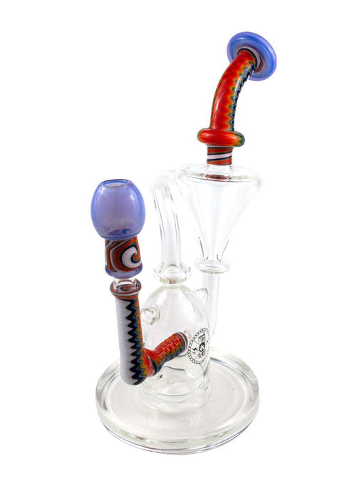 FOGZ | Rainbow Worked Recycler - Peace Pipe 420