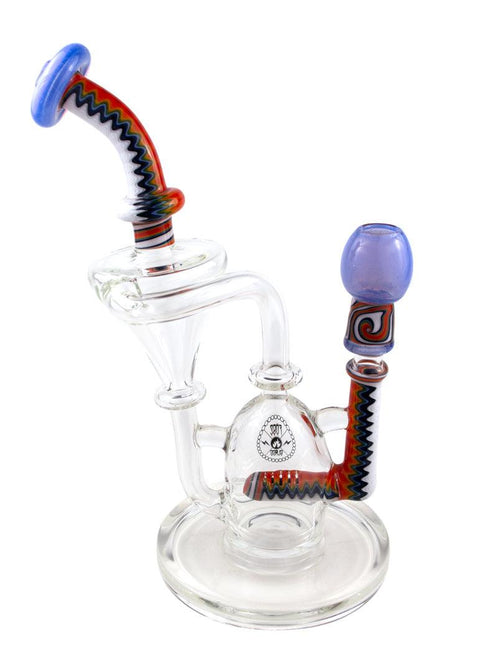 FOGZ | Rainbow Worked Recycler - Peace Pipe 420