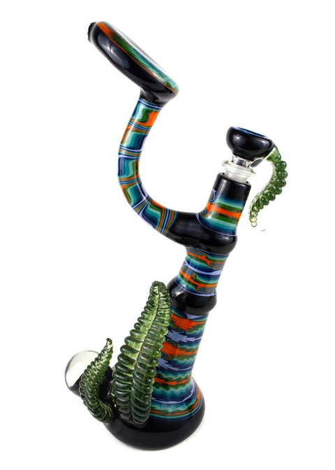 I. F. | Leaf Bubbler Set w/ Swing Arm and Nug Jar - Peace Pipe 420