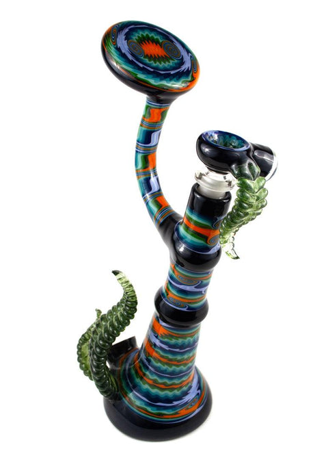 I. F. | Leaf Bubbler Set w/ Swing Arm and Nug Jar - Peace Pipe 420