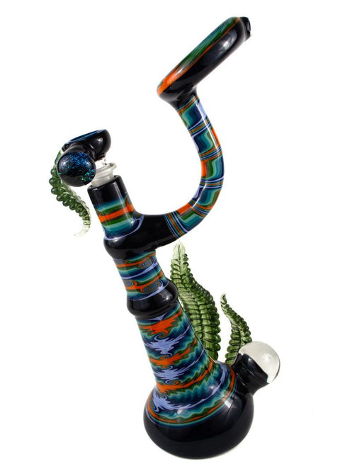 I. F. | Leaf Bubbler Set w/ Swing Arm and Nug Jar - Peace Pipe 420