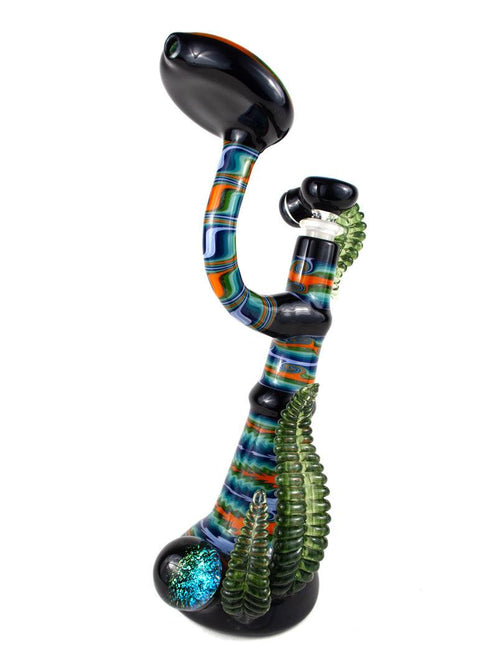 I. F. | Leaf Bubbler Set w/ Swing Arm and Nug Jar - Peace Pipe 420