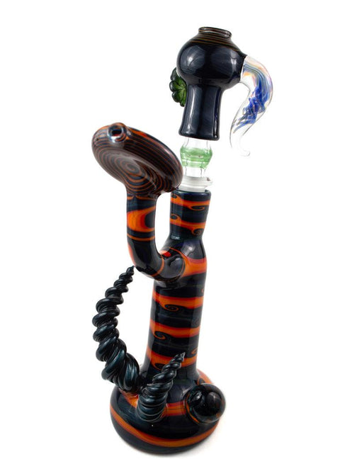 I. F. | Worked Bubbler w/ Swing Arm and Dish Set - Peace Pipe 420