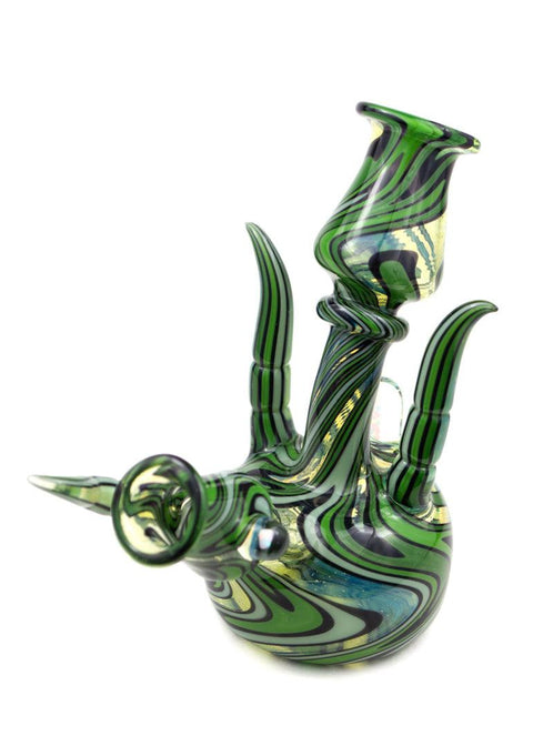 NISH | 10mm Green Swirl Rig - Peace Pipe 420