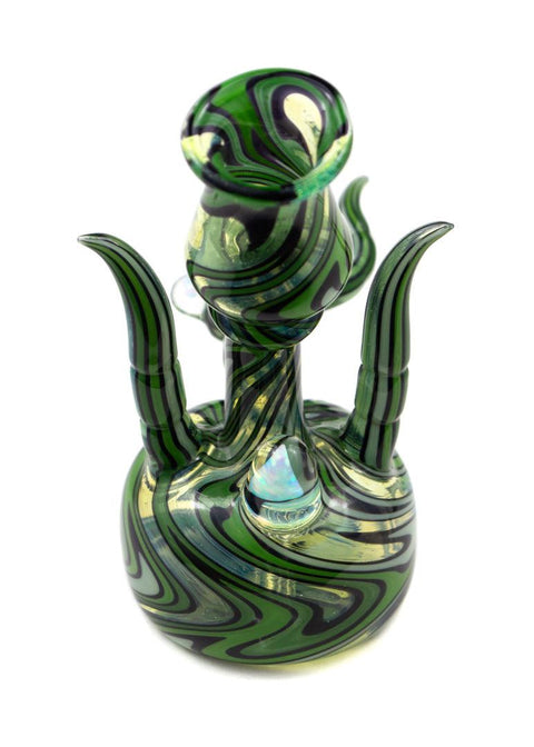 NISH | 10mm Green Swirl Rig - Peace Pipe 420