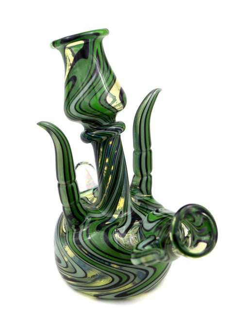 NISH | 10mm Green Swirl Rig - Peace Pipe 420