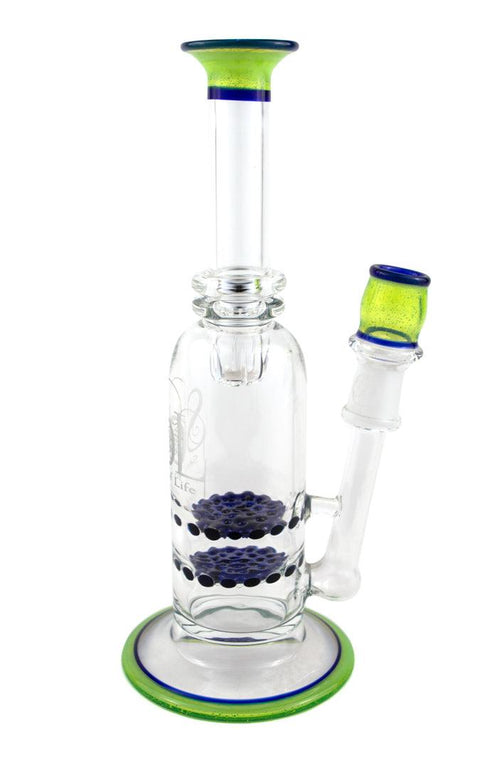 Seed of Life | Worked Mini Rig (Blue Frit Perc) - Peace Pipe 420