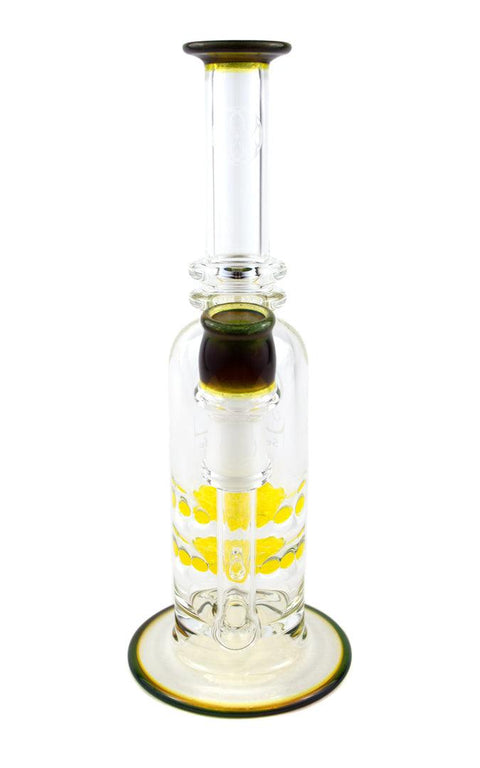 Seed of Life | Worked Mini Rig (Yellow Frit Perc) - Peace Pipe 420