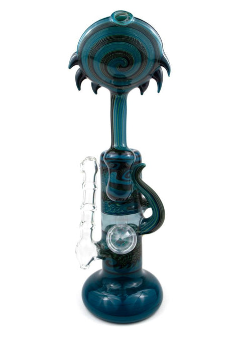 Steve Gelb | Blue Wig-Wag Upright Bubbler - Peace Pipe 420