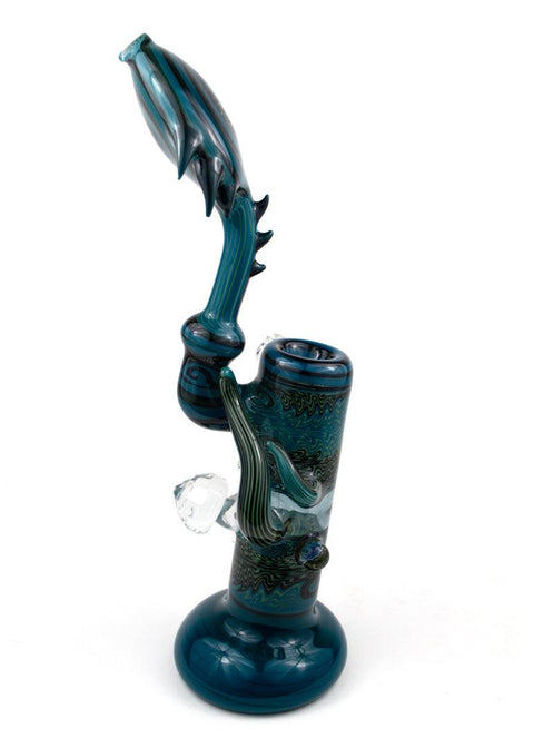 Steve Gelb | Blue Wig-Wag Upright Bubbler - Peace Pipe 420