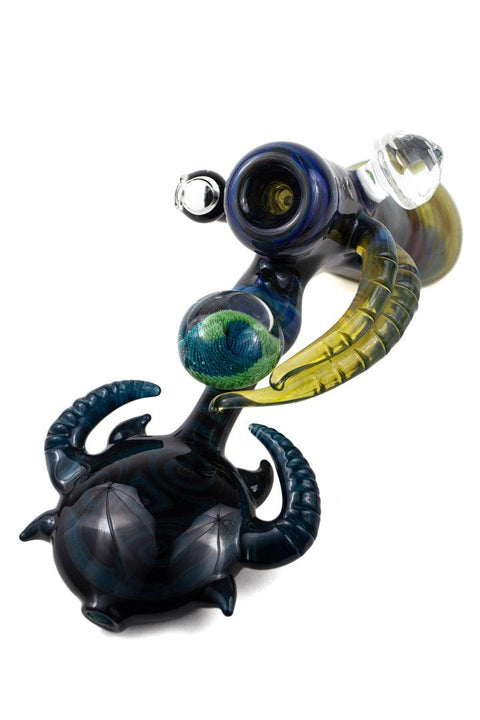 Steve Gelb | Fumed Laydown Bubbler - Peace Pipe 420