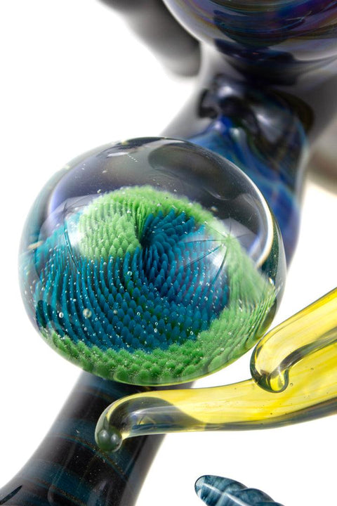 Steve Gelb | Fumed Laydown Bubbler - Peace Pipe 420