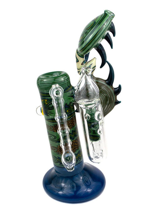 Steve Gelb | Green Wig-Wag Upright Bubbler - Peace Pipe 420