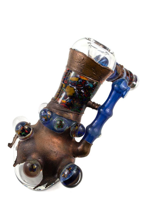 Vince P | Large Worked Bubbler - Peace Pipe 420