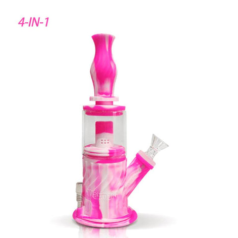 Waxmaid | 4 in 1 Double Perc Waterpipe - Peace Pipe 420