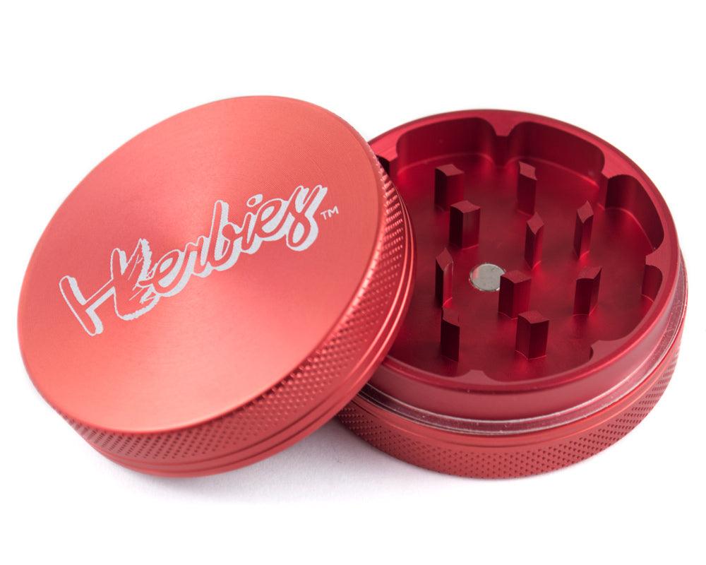 Herbies | 2 Piece Grinder - Red - Peace Pipe 420