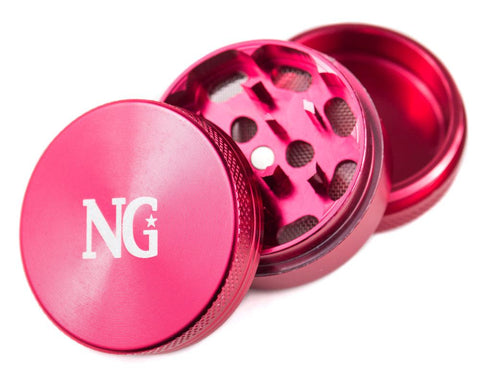 Nice Glass | 3 Piece Grinder - Red - Peace Pipe 420