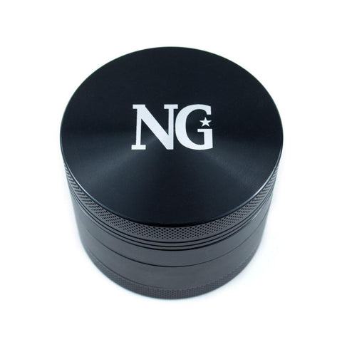 Nice Glass | 4 Piece Grinders - Black - Peace Pipe 420