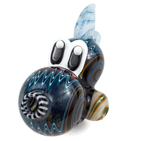 Global Glassworks | Yoshi Dark Wig-Wag Pendant Pipe - Peace Pipe 420