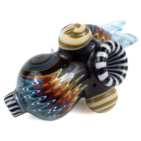 Global Glassworks | Yoshi Dark Wig-Wag Pendant Pipe - Peace Pipe 420