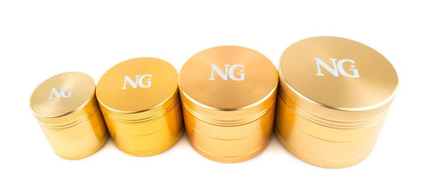 Nice Glass | 4 Piece Grinders - Gold - Peace Pipe 420