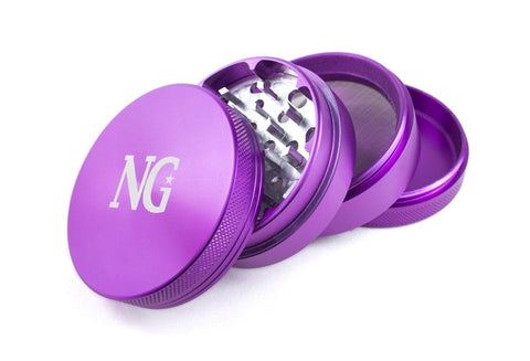 Nice Glass | 4 Piece Grinders - Purple - Peace Pipe 420