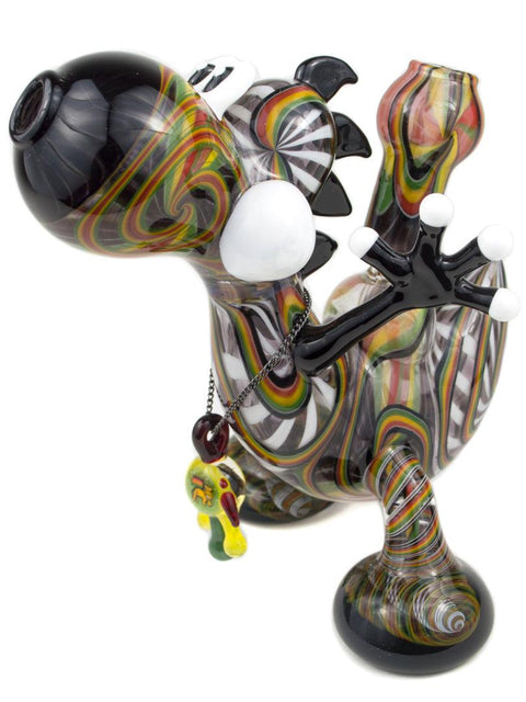 Global Glassworks | Rasta Yoshi Rig w/Pendant - Peace Pipe 420