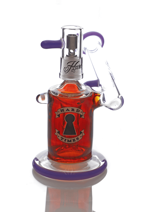 Hard Times | 5.5" Red Elvis Fumed 4-Leg Side Car Rig - Peace Pipe 420