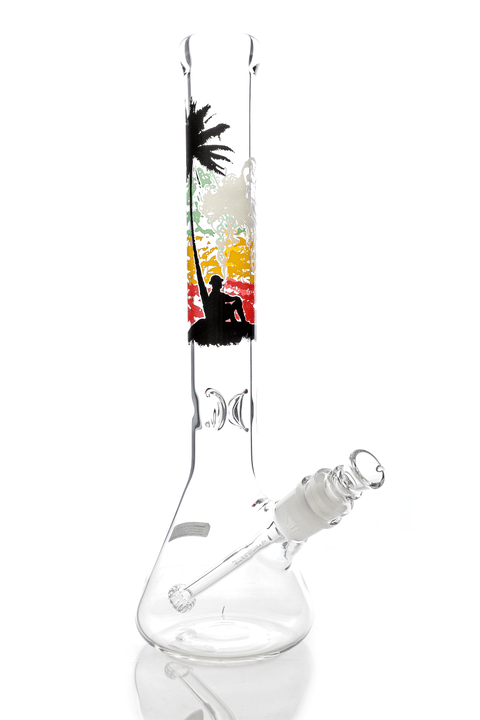 Sheldon Black | 16" Showerhead Stem Beaker - Peace Pipe 420