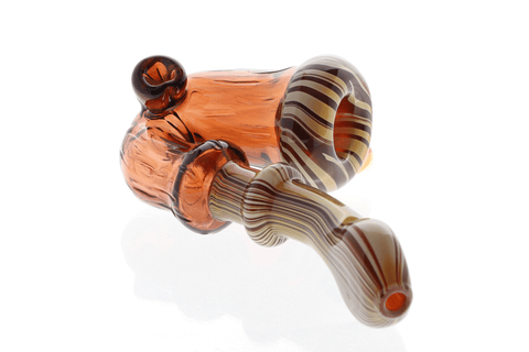 Chad G | Amber Grained Sherlock Pipe - Peace Pipe 420