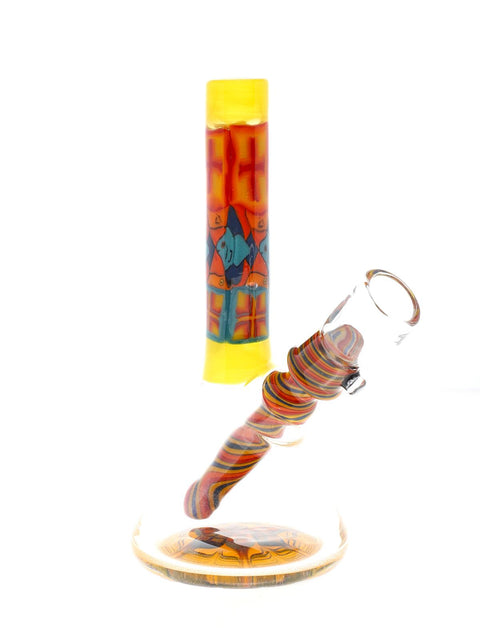 Cap'N Crunk | Yellow Worked Mini Tube - Peace Pipe 420