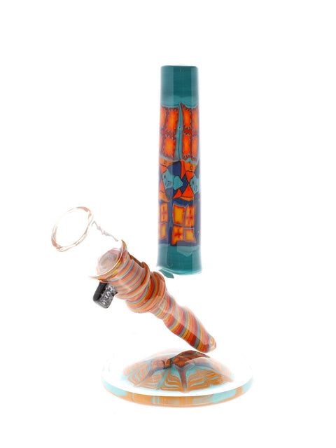 Cap'N Crunk | Blue Worked Mini Tube - Peace Pipe 420