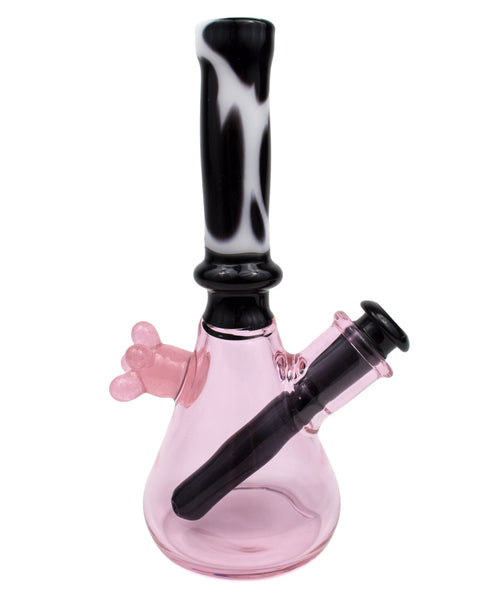 Adventures in Glass Blowing | Mini Pink Cow with Black Stem