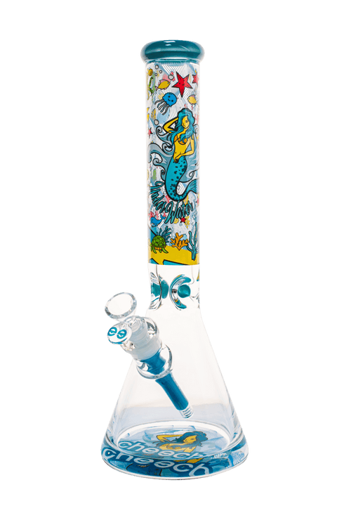 Cheech Glass | 16" Mermaid Graphic Beaker - Peace Pipe 420