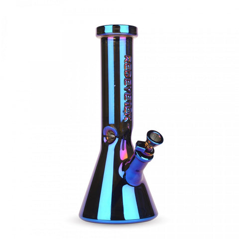 Red Eye Tek | 12" 7mm Thick Metallic Terminator Finish Beaker - Peace Pipe 420