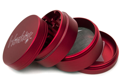 Herbies | 4 Piece Grinder - Red - Peace Pipe 420