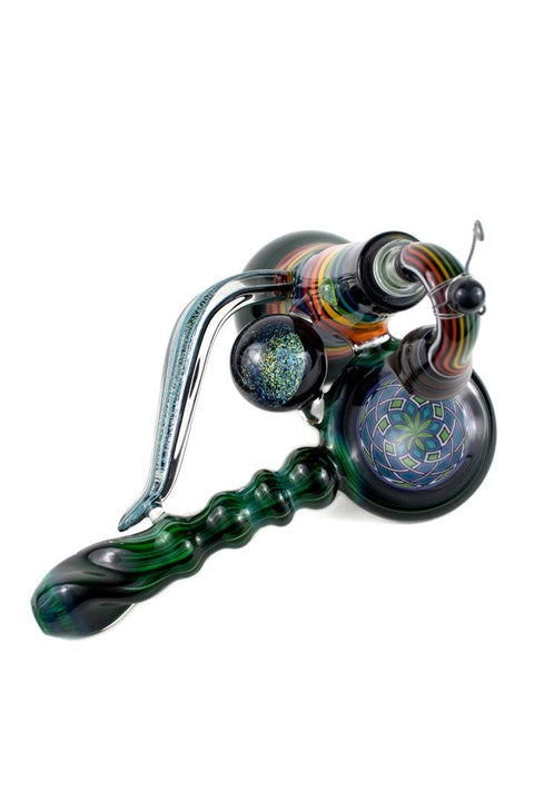 Kevin Murray | Bubbler Pipe - XL w/ Dichro Wing and Marble - Peace Pipe 420