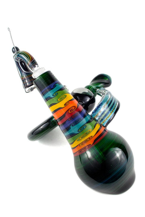 Kevin Murray | Bubbler Pipe - XL w/ Dichro Wing and Marble - Peace Pipe 420