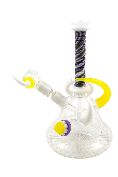 P.A. JAY | White and Purple Mini Beaker Rig - Peace Pipe 420