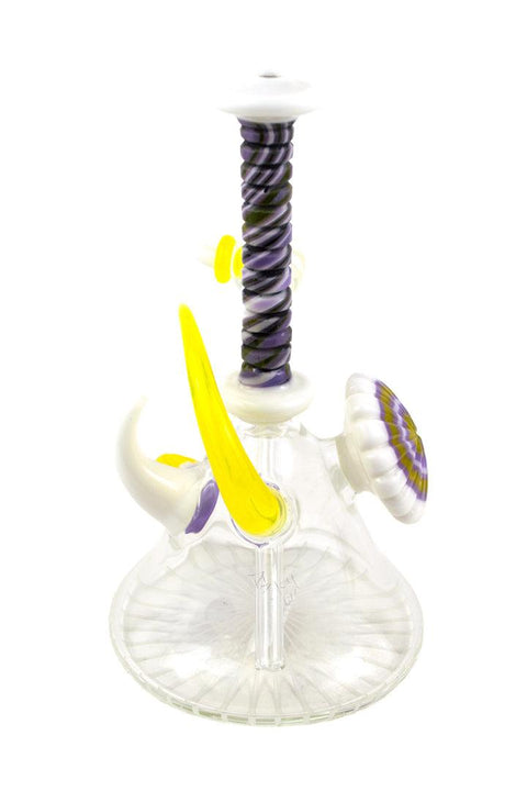 P.A. JAY | White and Purple Mini Beaker Rig - Peace Pipe 420