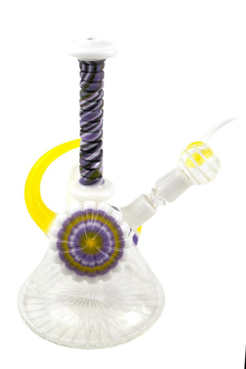 P.A. JAY | White and Purple Mini Beaker Rig - Peace Pipe 420