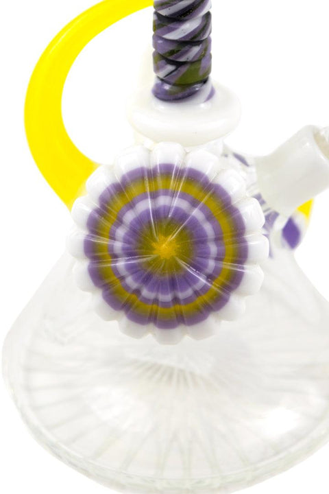 P.A. JAY | White and Purple Mini Beaker Rig - Peace Pipe 420